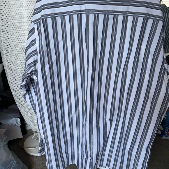 Crazy Horse Size XL Striped Silver & White Shiny Dress Shirt Button Down NWOT - Picture 4 of 16